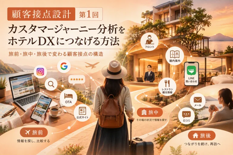カスタマージャーニー分析をホテルDXにつなげる方法｜旅前・旅中・旅後で変わる顧客接点の構造【顧客接点設計 第1回】